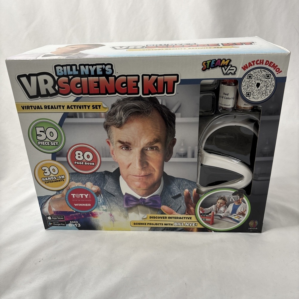 Abacus Bill Nye's VR‎ Science Kit Virtual Reality Activity Set 50Pc New Open Box